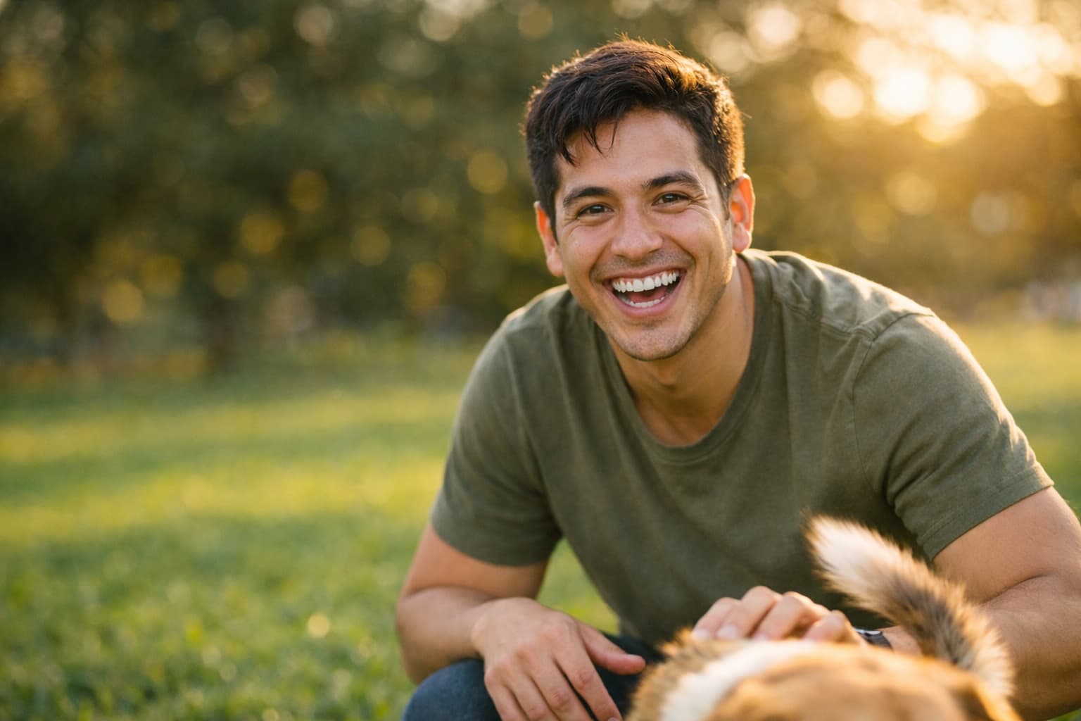 Persona joven disfrutando actividades al aire libre sin anteojos después de cirugía láser