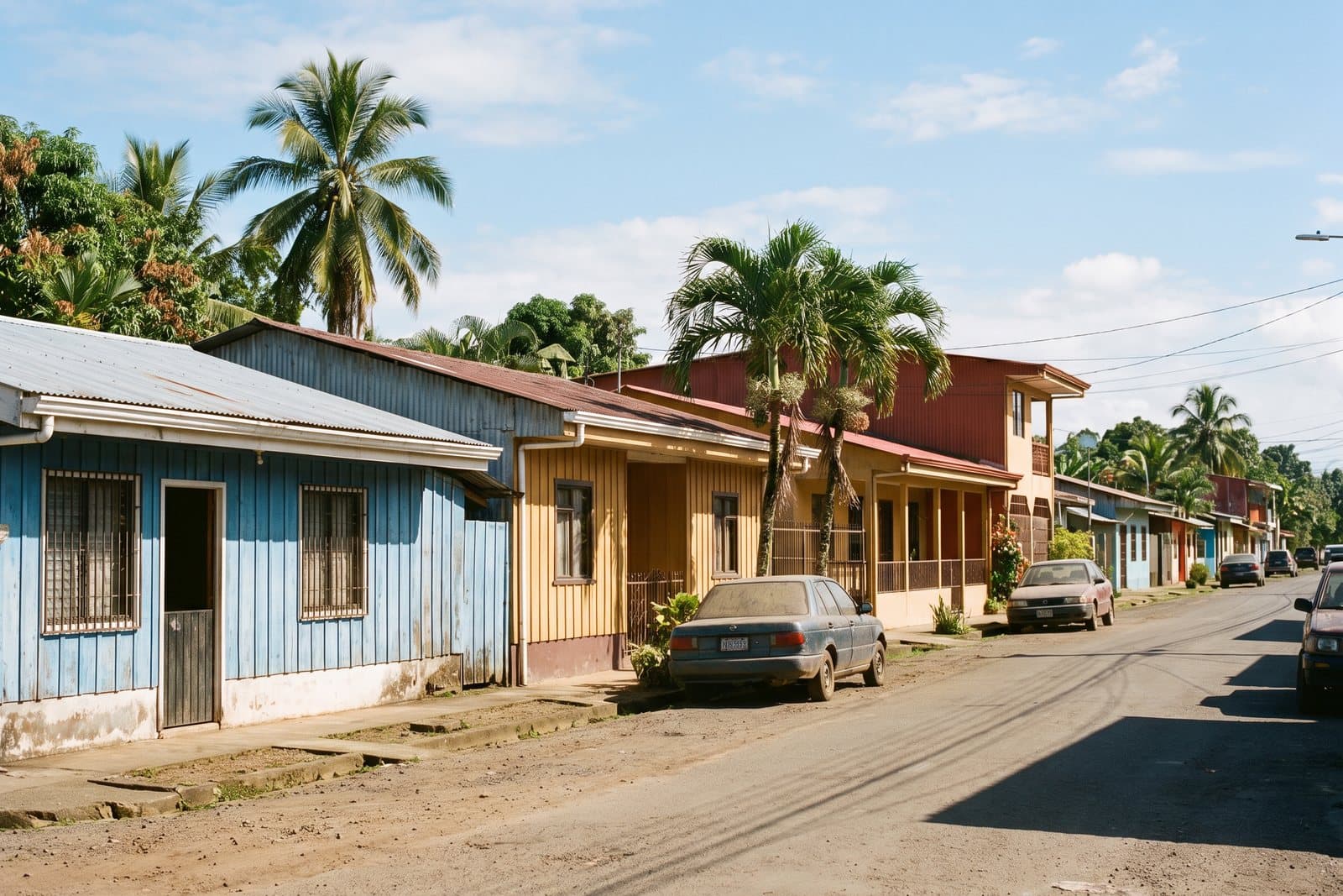 Una calle soleada vista con claridad